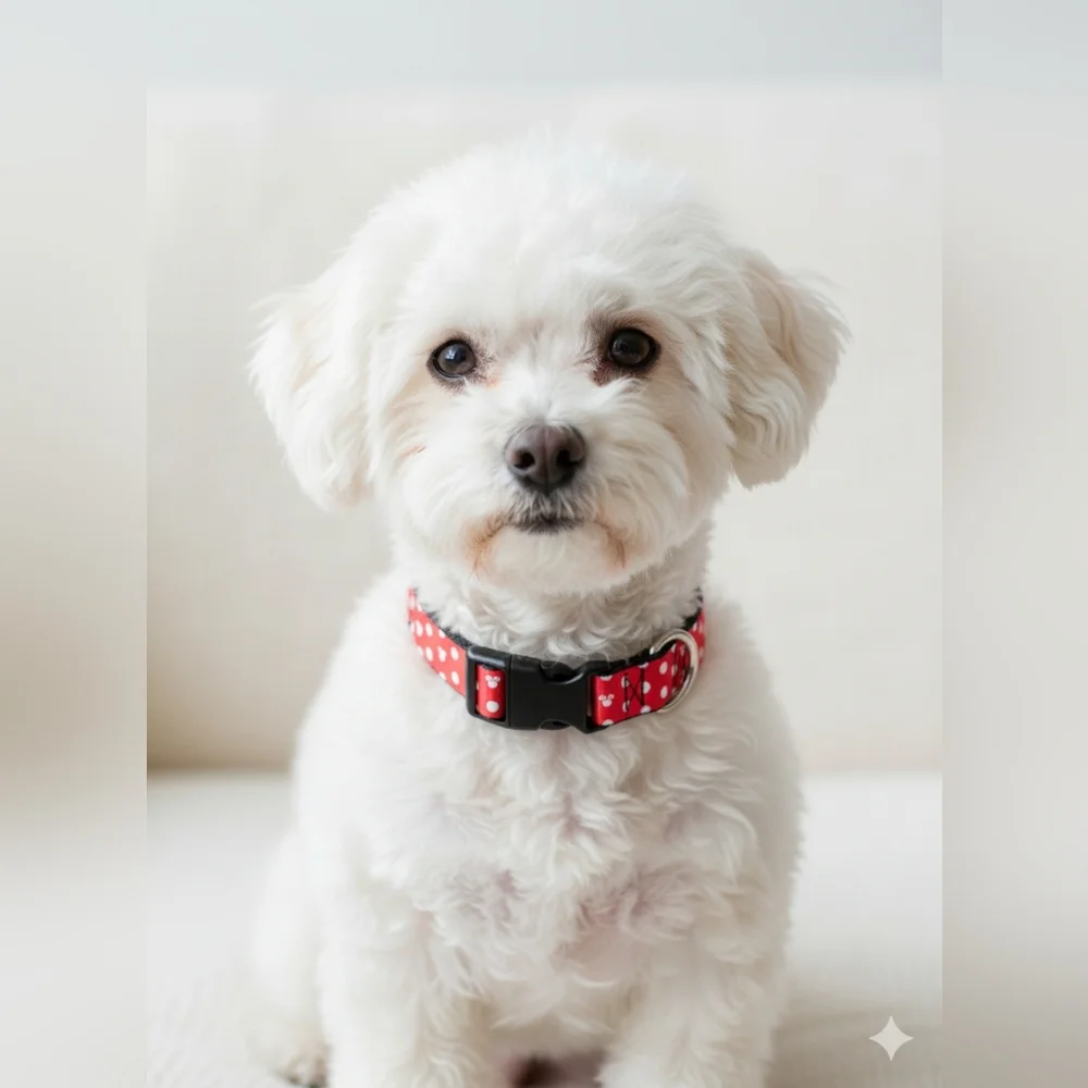 Disney Buckle-Down Minnie Mouse 0.5in Red Polka Dot Pet Collar Size Small EUC